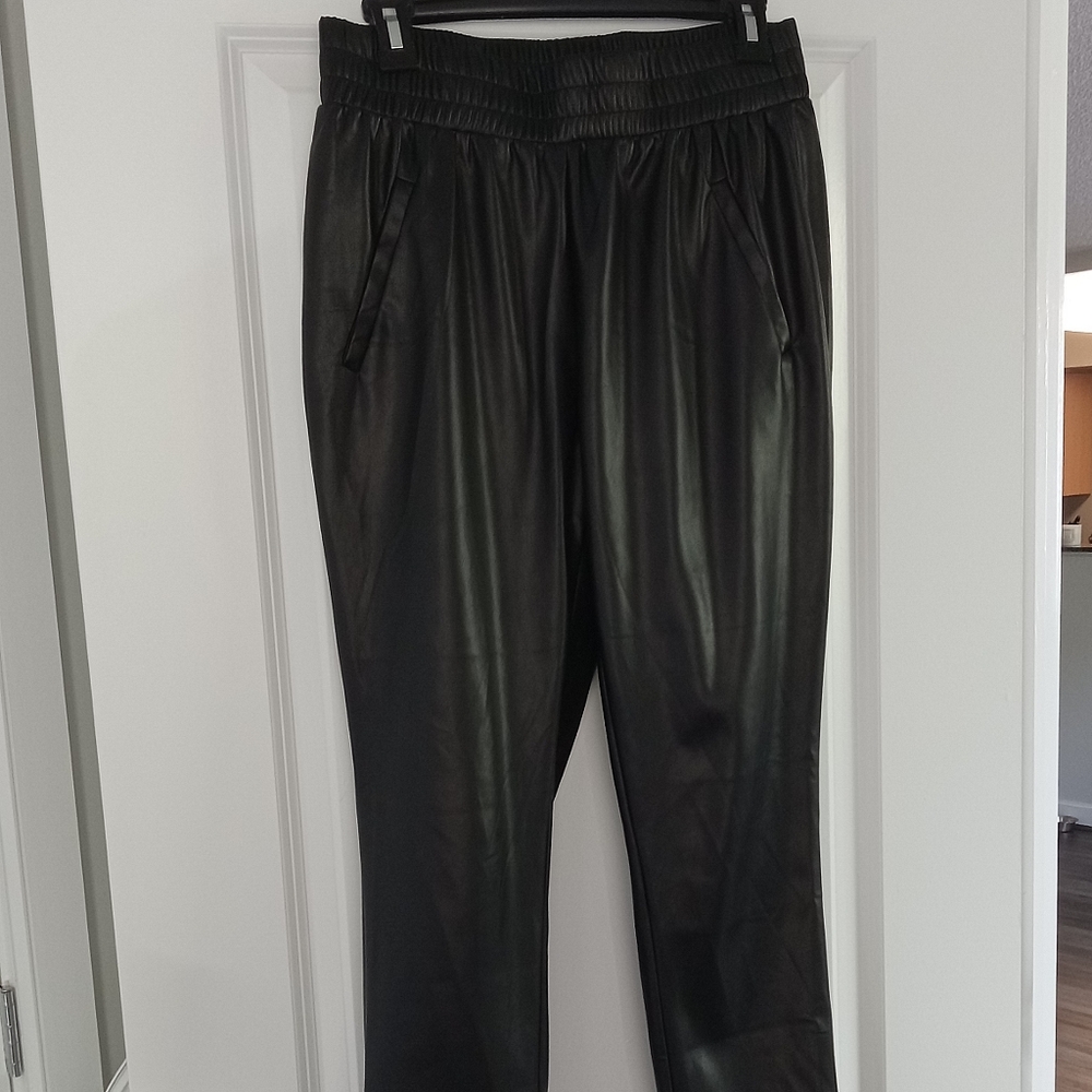 DKNY Black Vegan Leather Pants